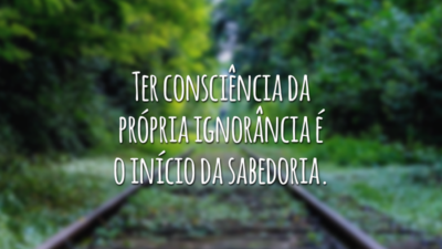Ter consciência da própria ignorância é o início da sabedoria.