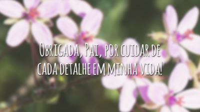 Obrigada, Pai, por cuidar de cada detalhe em minha vida!