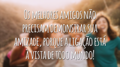 Os melhores amigos não precisam demonstrar sua amizade, porque a ligação está à vista de todo mundo!