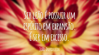 Ser leão é possuir um espírito em expansão. É ser em excesso.