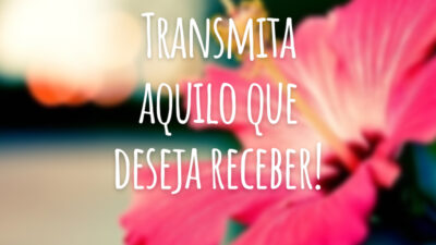 Transmita aquilo que deseja receber!