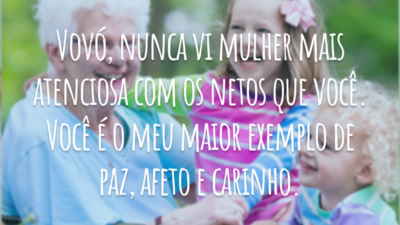 Vovó, nunca vi mulher mais atenciosa com os netos que você. Você é o meu maior exemplo de paz, afeto e carinho.