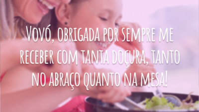 Vovó, obrigada por sempre me receber com tanta doçura, tanto no abraço quanto na mesa!