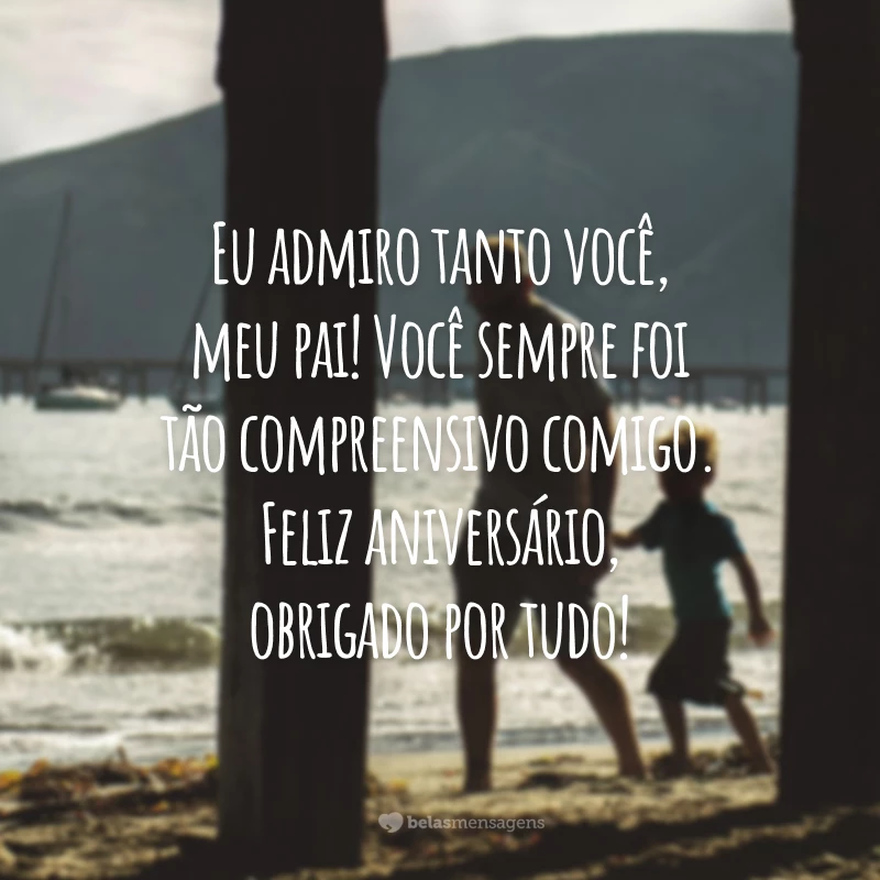 Eu admiro tanto você, meu pai! Você sempre foi tão compreensivo comigo. Feliz aniversário, obrigado por tudo!