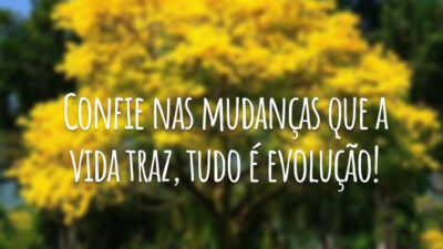 Confie nas mudanças que a vida traz, tudo é evolução!