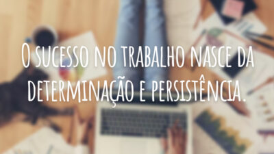 O sucesso no trabalho nasce da determinação e persistência.
