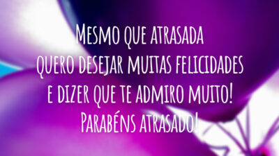 Mesmo que atrasada quero desejar muitas felicidades e dizer que te admiro muito! Parabéns atrasado!