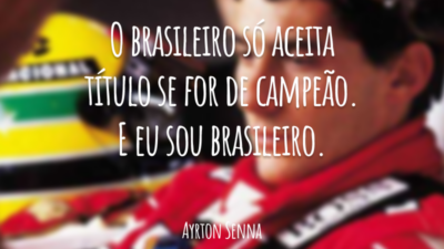 O brasileiro só aceita título se for de campeão. E eu sou brasileiro.