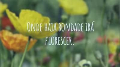 Onde haja bondade irá florescer.