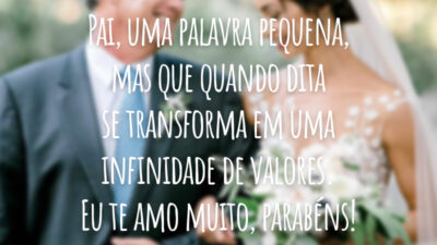 Pai, uma palavra pequena, mas que quando dita se transforma em uma infinidade de valores. Eu te amo muito, parabéns!