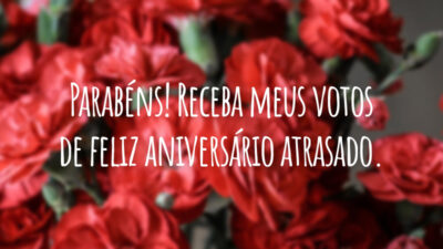 Parabéns! Receba meus votos de feliz aniversário atrasado.