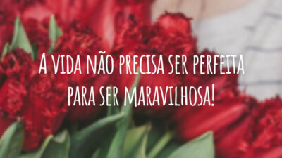 A vida não precisa ser perfeita para ser maravilhosa!