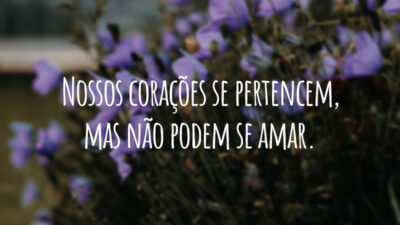 Nossos corações se pertencem, mas não podem se amar.