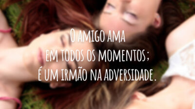O amigo ama em todos os momentos; é um irmão na adversidade.