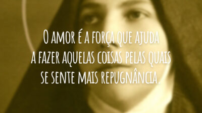 O amor é a força que ajuda a fazer aquelas coisas pelas quais se sente mais repugnância.