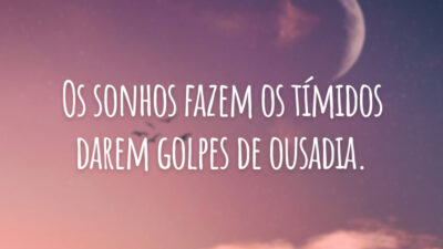 Os sonhos fazem os tímidos darem golpes de ousadia.