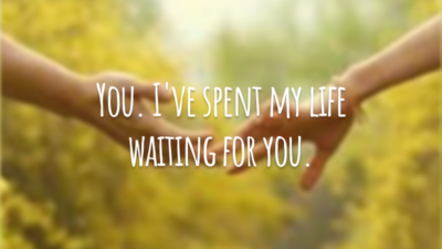 You. I've spent my life waiting for you.
(Você. Eu passei toda a minha vida esperando por você.)