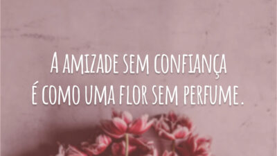A amizade sem confiança é como uma flor sem perfume.