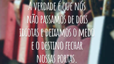 A verdade é que nós não passamos de dois idiotas e deixamos o medo e o destino fechar nossas portas.