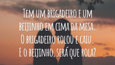 Tem um brigadeiro e um beijinho em cima da mesa. O brigadeiro rolou e caiu. E o beijinho, será que rola?