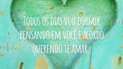 Todos os dias vou dormir pensando em você e acordo querendo te amar.