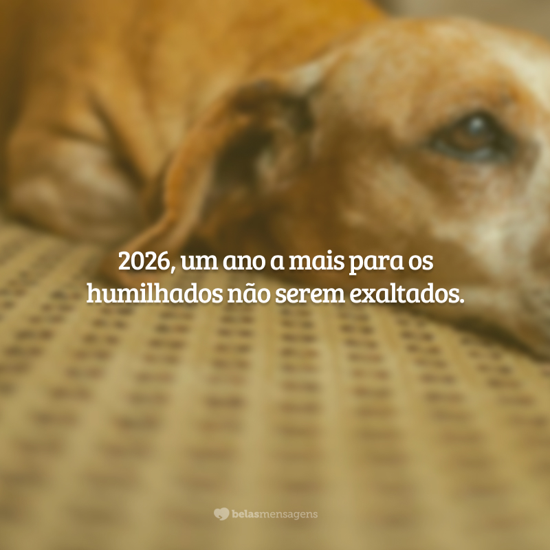 2026, um ano a mais para os humilhados não serem exaltados.