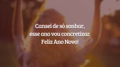Cansei de só sonhar, esse ano vou concretizar. Feliz Ano Novo!
