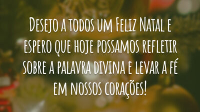 Desejo a todos um Feliz Natal e espero que hoje possamos refletir sobre a palavra divina e levar a fé em nossos corações!