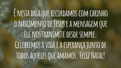 É nesta data que recordamos com carinho o nascimento de Jesus e a mensagem que Ele nos transmite desde sempre. Celebremos a vida e a esperança junto de todos aqueles que amamos. Feliz Natal!