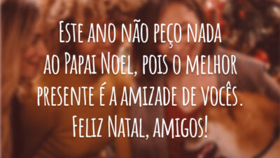 Este ano não peço nada ao Papai Noel, pois o melhor presente é a amizade de vocês. Feliz Natal, amigos!