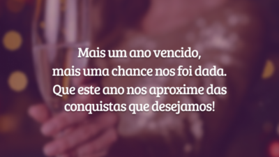 Mais um ano vencido, mais uma chance nos foi dada. Que este ano nos aproxime das conquistas que desejamos!