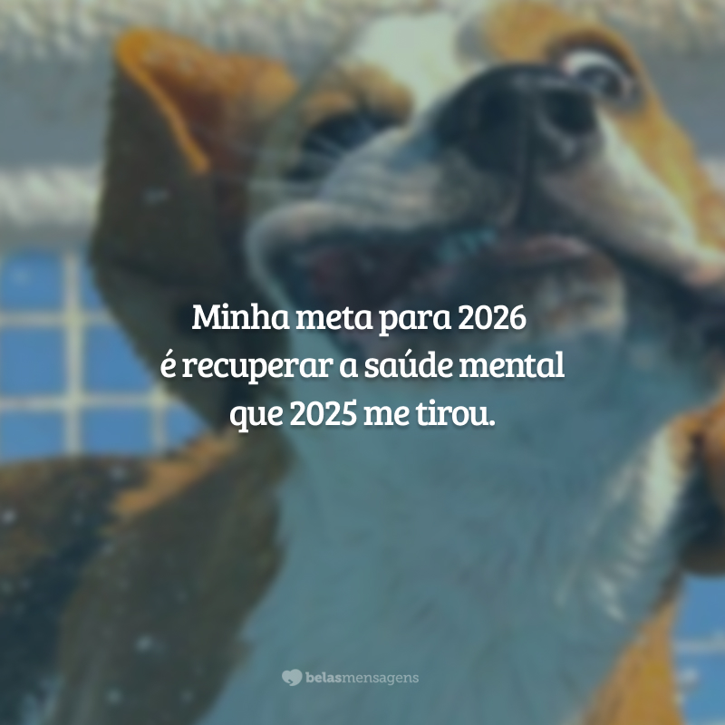 Minha meta para 2026 é recuperar a saúde mental que 2025 me tirou.