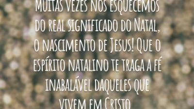 Muitas vezes nos esquecemos do real significado do Natal, o nascimento de Jesus! Que o espírito natalino te traga a fé inabalável daqueles que vivem em Cristo.