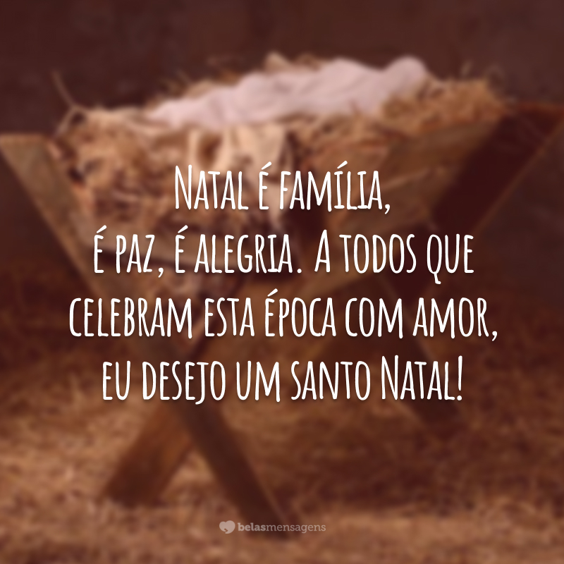 Natal é família, é paz, é alegria. A todos que celebram esta época com amor, eu desejo um santo Natal!