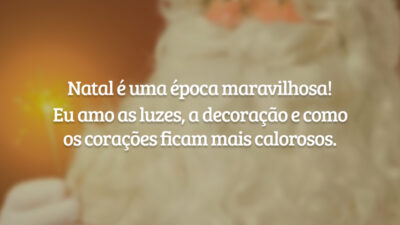 Natal é uma época maravilhosa! Eu amo as luzes, a decoração e como os corações ficam mais calorosos.