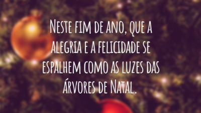 Neste fim de ano, que a alegria e a esperança se espalhem como as luzes natalinas!