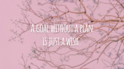 A goal without a plan is just a wish. (Um objetivo sem um plano é só um desejo.)