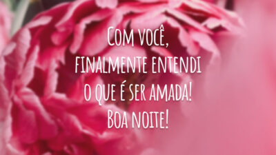 Com você, finalmente entendi o que é ser amada! Boa noite!