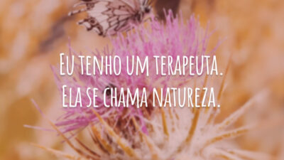 Eu tenho um terapeuta. Ela se chama natureza.