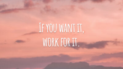 If you want it, work for it. 
(Se você quer isso, trabalhe por isso.)