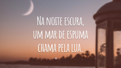 Na noite escura, um mar de espuma chama pela lua.