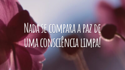 Nada se compara a paz de uma consciência limpa!