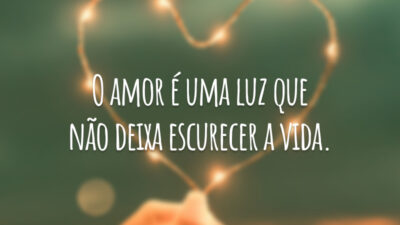 O amor é uma luz que não deixa escurecer a vida.