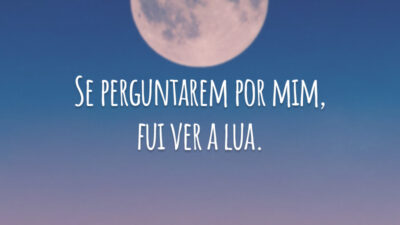 Se perguntarem por mim, fui ver a lua.