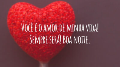 Você é o amor de minha vida! Sempre será! Boa noite.