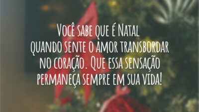 Você sabe que é Natal quando sente o amor transbordar no coração.&hellip;