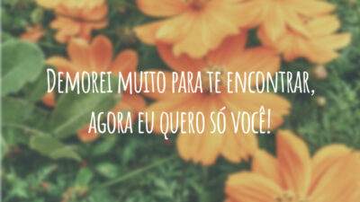 Demorei muito para te encontrar, agora eu quero só você!