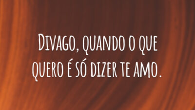 Divago, quando o que quero é só dizer te amo.