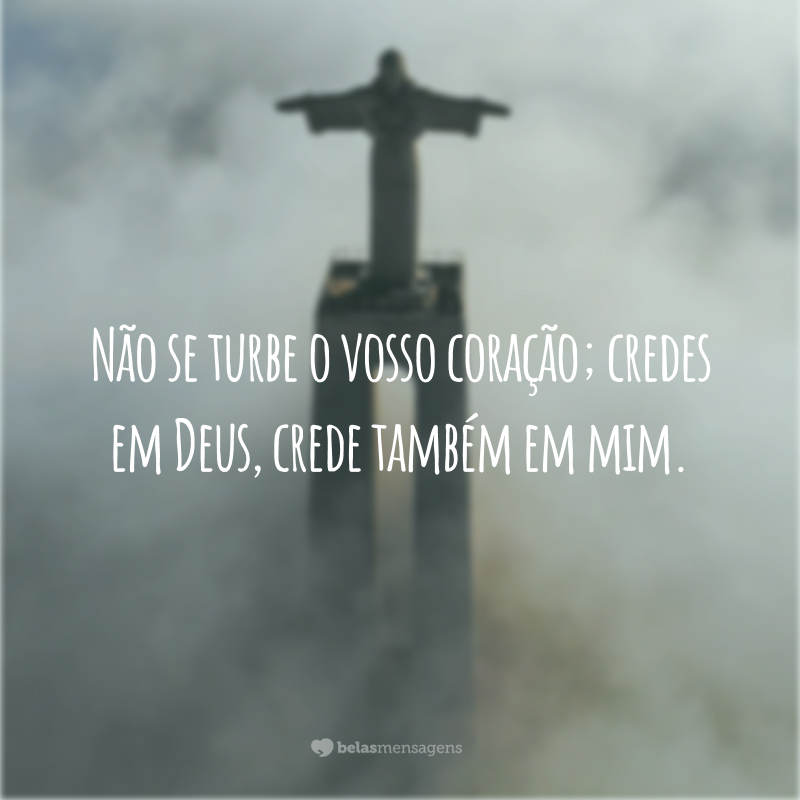 Não se turbe o vosso coração; credes em Deus, crede também em mim.