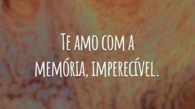 Te amo com a memória, imperecível.